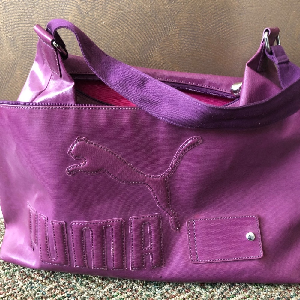Purple Patent Leather Puma Gym Bag